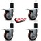 Service Caster 4'' Maroon Poly Swivel 1-3/4'' Expanding Stem Caster Set Total Lock Brake, 4PK SCC-EXTTL20S414-PPUB-MRN-134-4 - alternate 2
